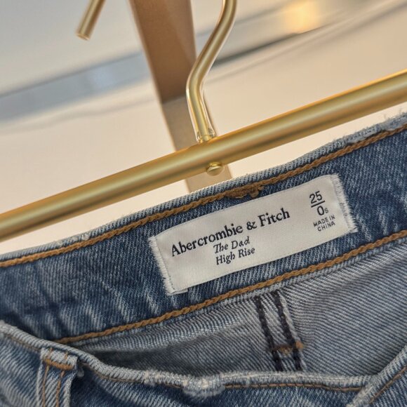 A&F Medium Wash Dad Jean - High Rise with Criss-Cross Waistband - Picture 2 of 3